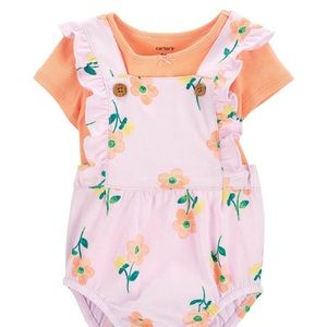 Carters Baby Girl T shirt and Bubble Coverall, 2 piece set